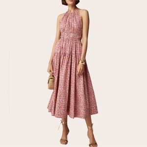 J. Crew Tie-waist Halter Midi Dress in Liberty of London floral fabric
